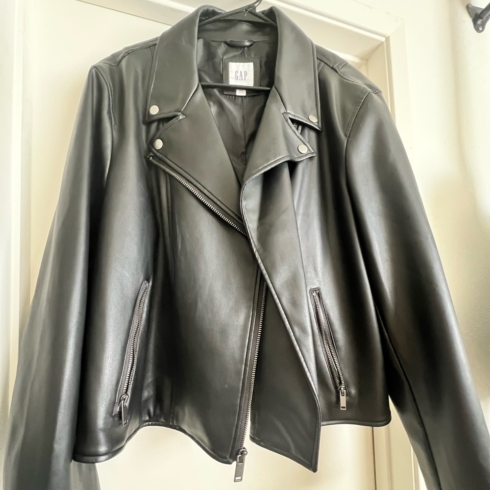 Vegan leather Gap moto jacket